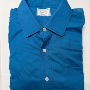 Bespoke Men's Dress Shirt in Deep Teal Blue